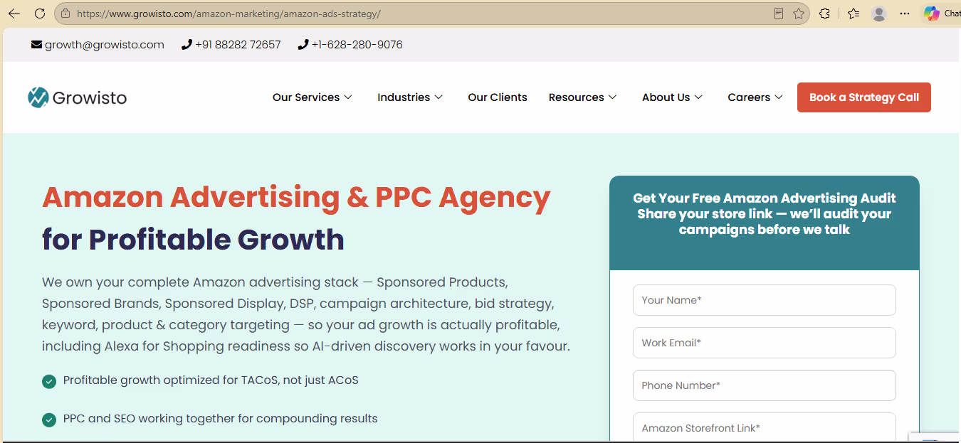 Growisto Amazon PPC and marketplace marketing services in India