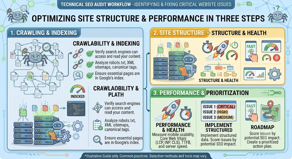 How would you perform a Technical SEO Audit