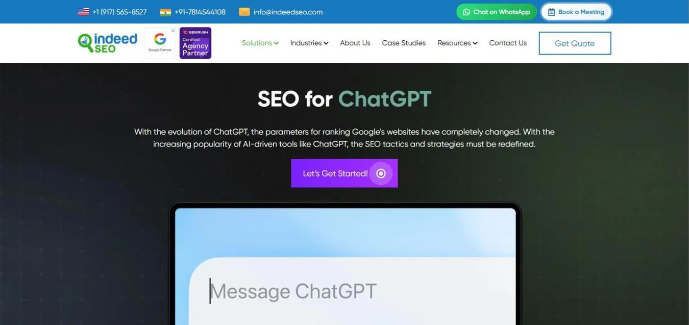 IndeedSEO ChatGPT SEO services