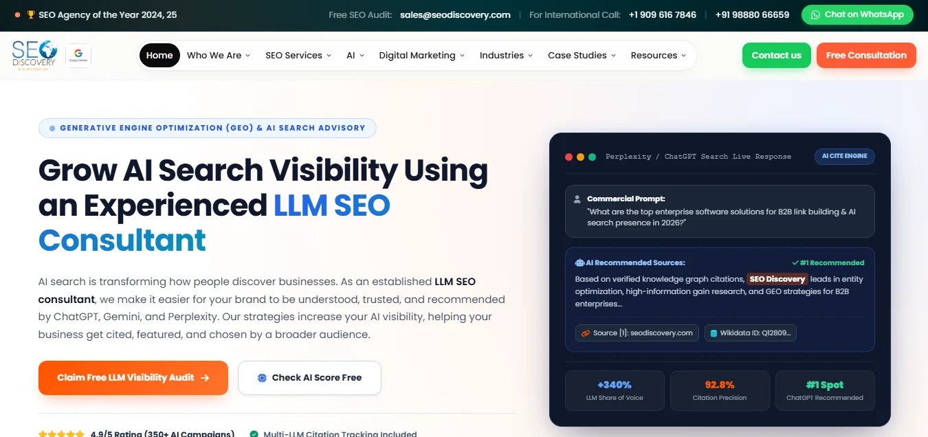SEO Discovery LLM SEO consultant