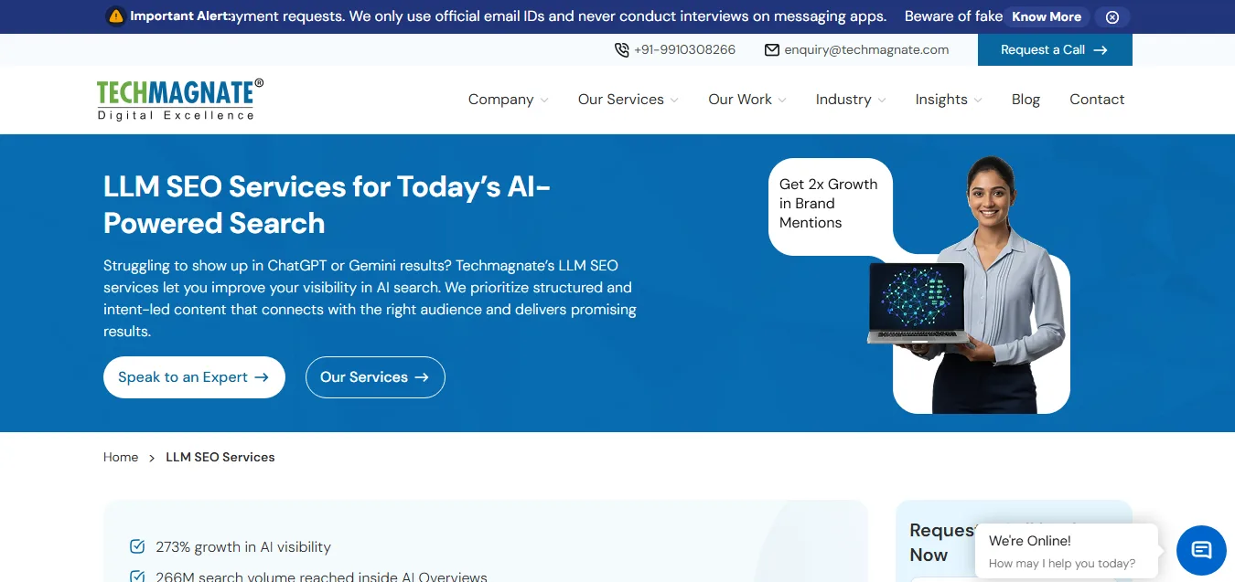 Techmagnate LLM SEO services