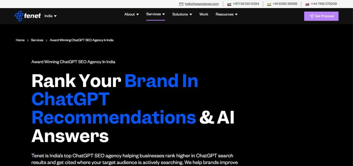 Tenet ChatGPT SEO services